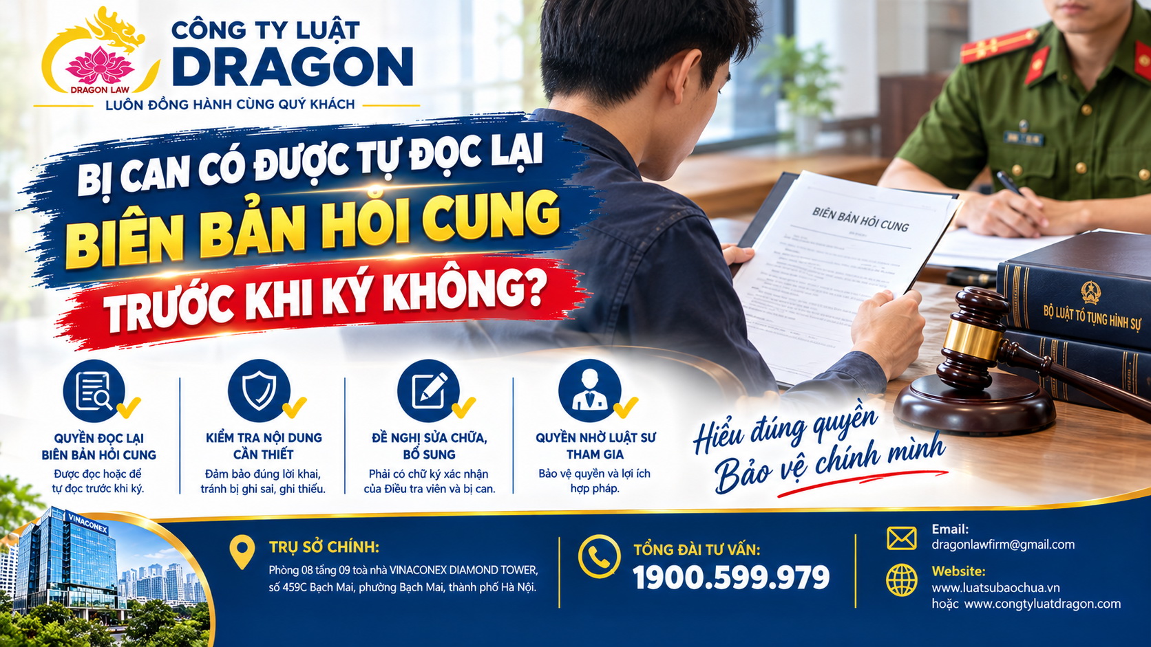 Bị can có được tự đọc lại biên bản hỏi cung trước khi ký không?